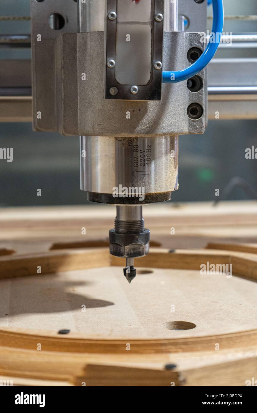 Milling machine for wood cutting in the workshop Stock Photo
