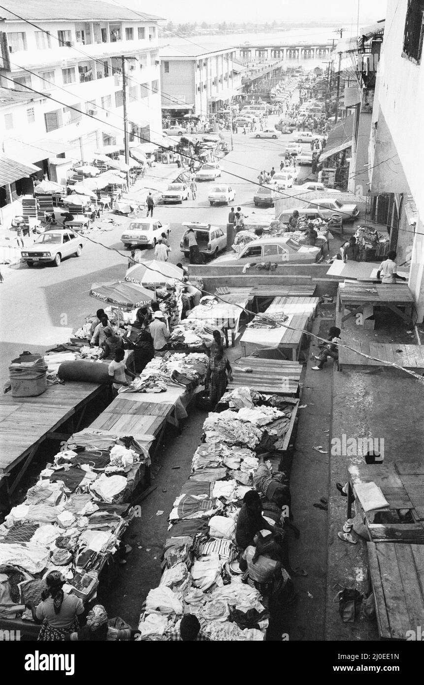 Duala Market Randall Street Monrovia, Liberia March 1980 Stock Photo