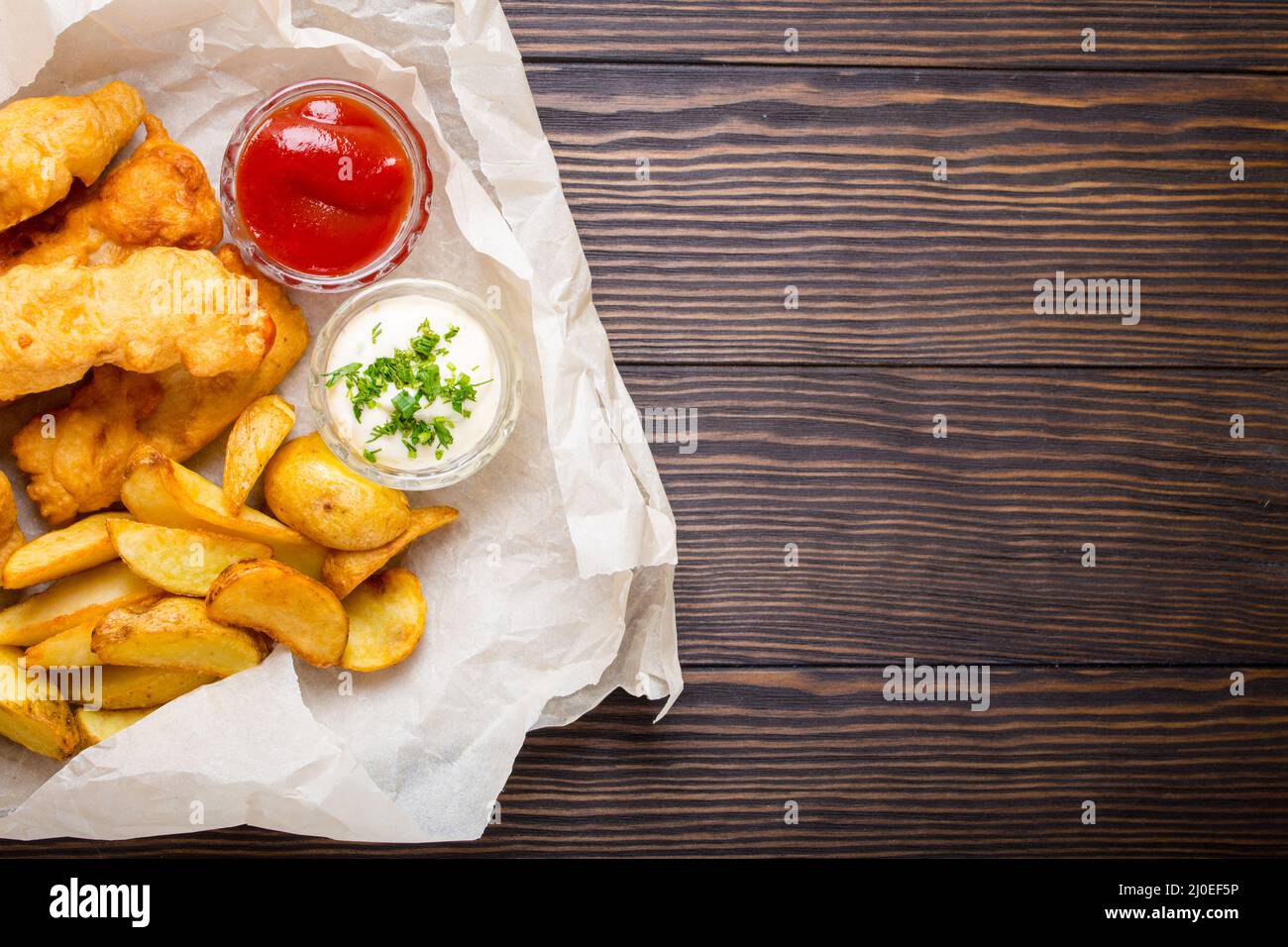 Fish and chips dish Stock Photo