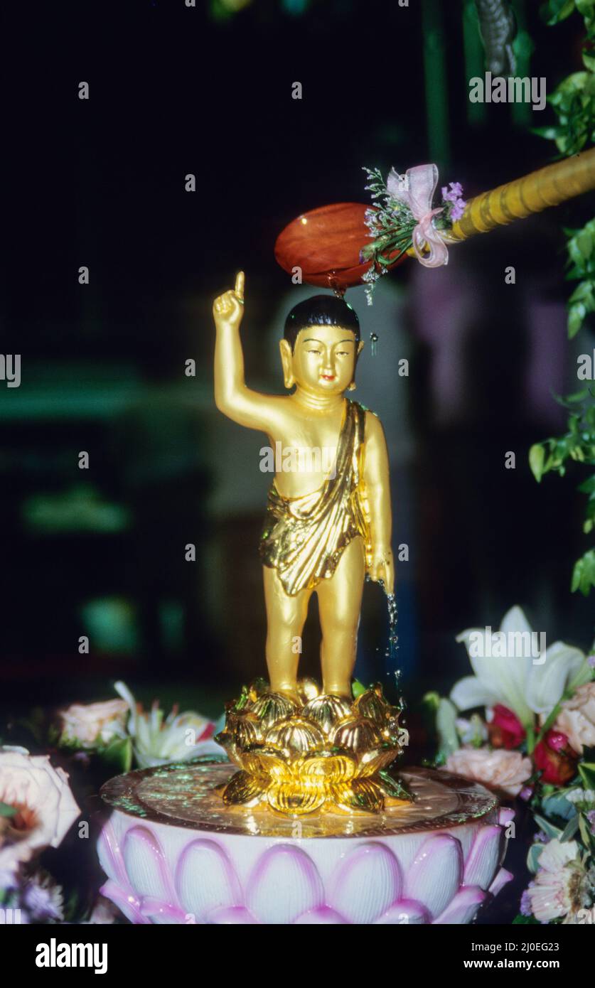 Bathing the little Buddha is a popular ceremony during the festival in Seoul in remembrance of