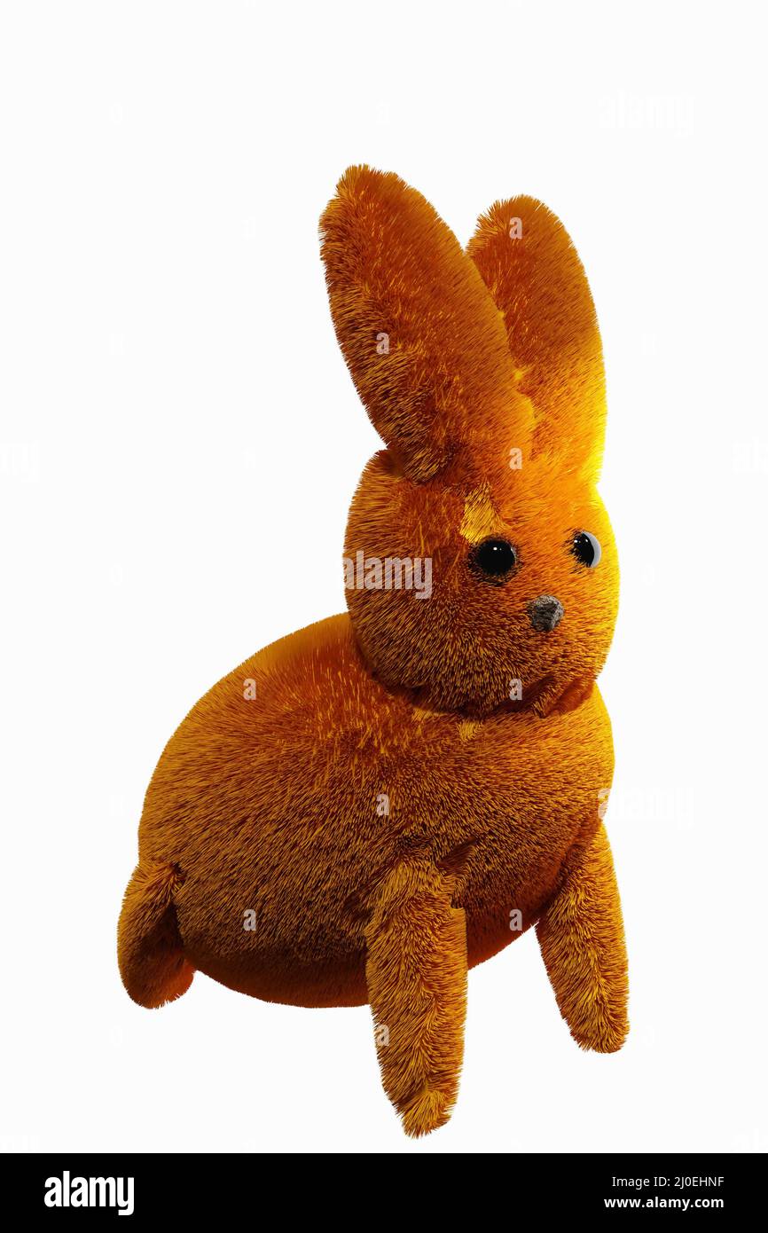 Rabbit toy isolated on white background Stock Photo - Alamy