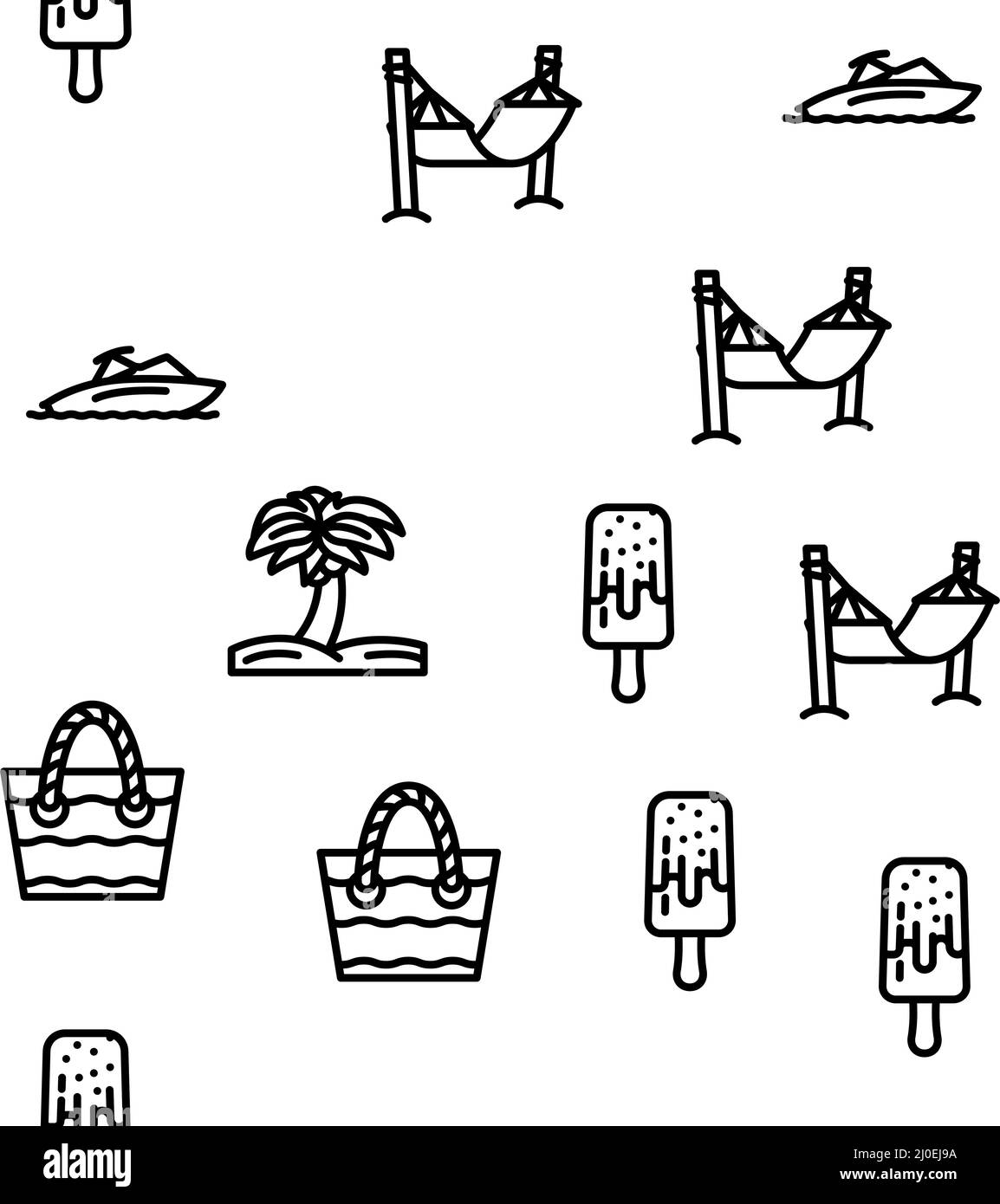 Summer Vacation Enjoying Traveler Vector Seamless Pattern Stock Vector ...