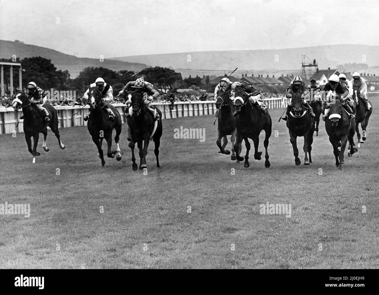 Redcar Racecourse is a thoroughbred horse racing venue located in Redcar, North Yorkshire. Circa 1979. Stock Photo