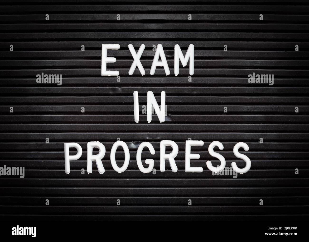 Exam In Progress Sign Stock Photo