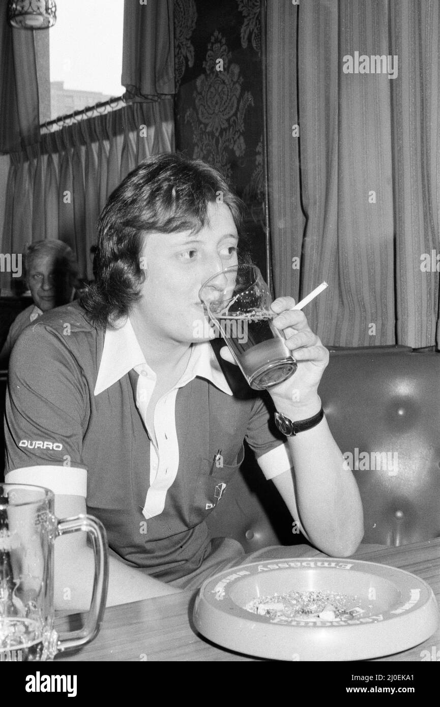 Twenty One year old British darts player Eric Bristow at his local pub