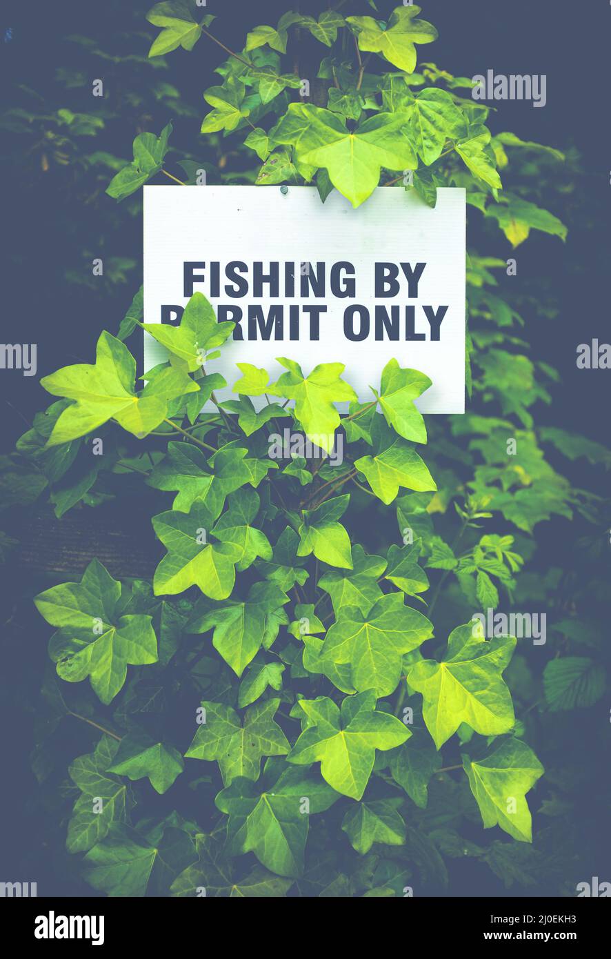Scottish Fishing By Permit Only Sign Stock Photo
