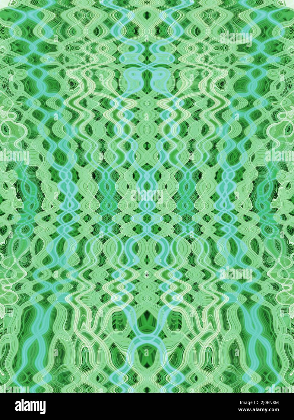 Green psychedelic pattern Stock Photo