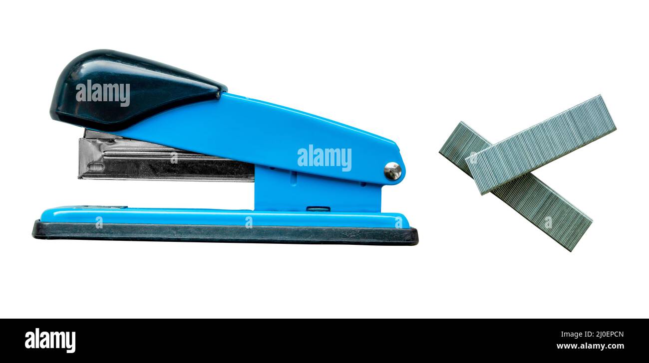 Isolated Stapler And Staples Stock Photo Alamy