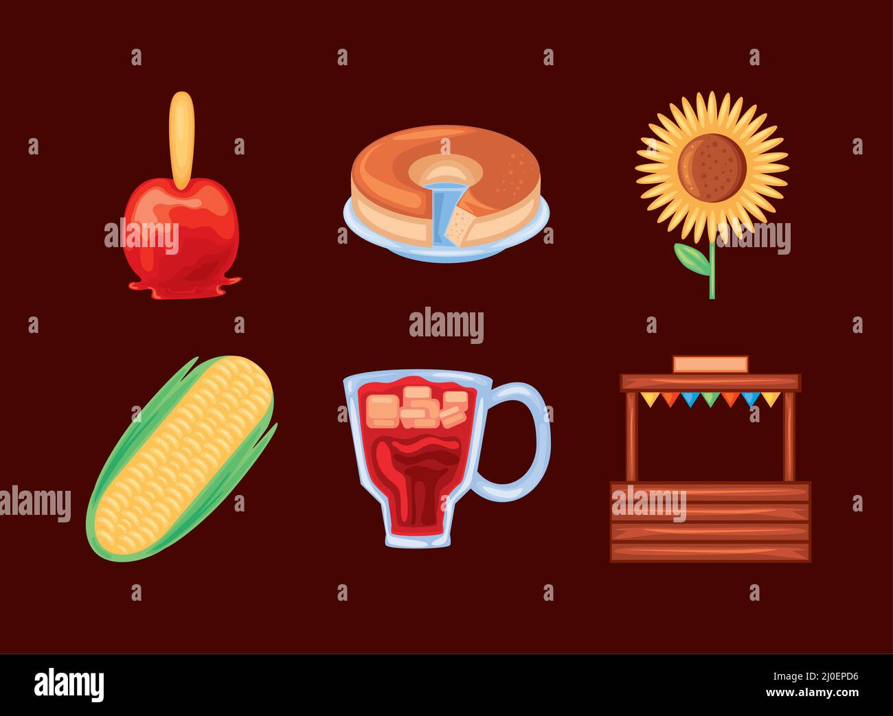 festa junina party icons set Stock Vector