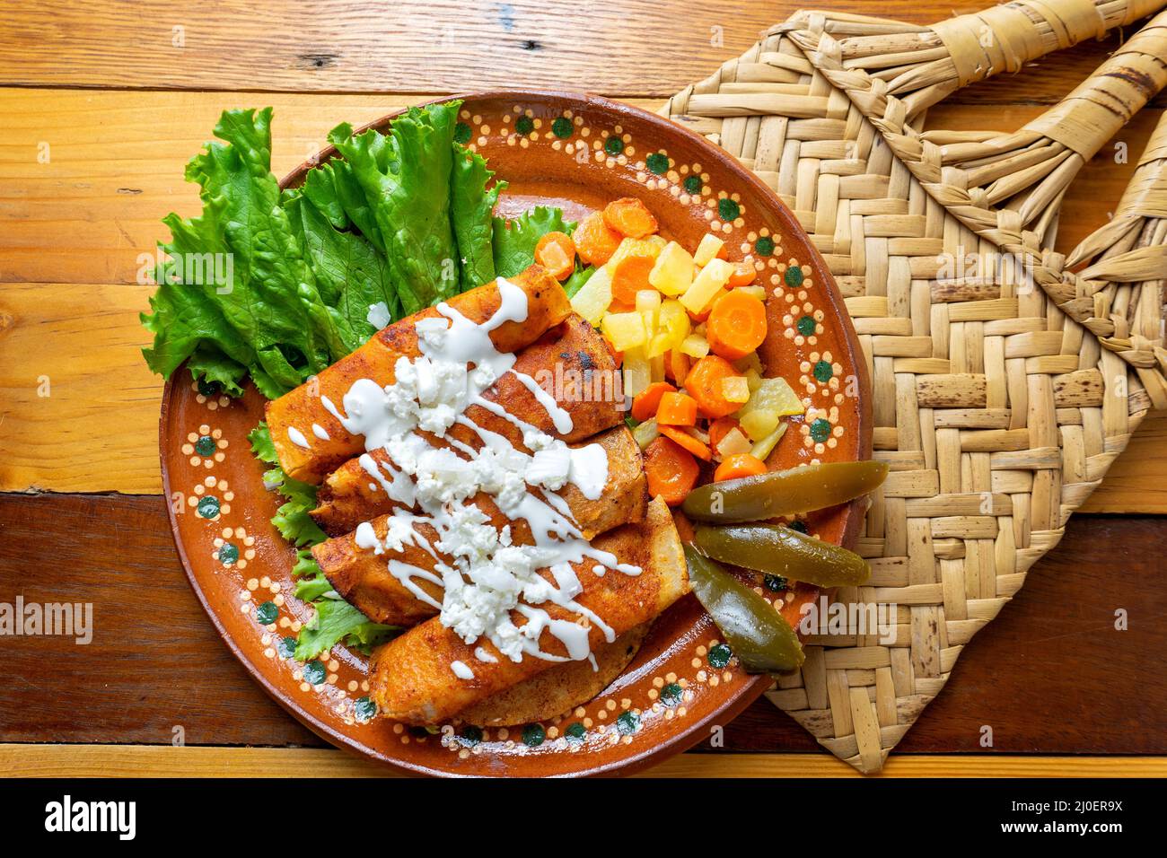 Traditional mexican enchiladas style "Queretanas Stock Photo Alamy