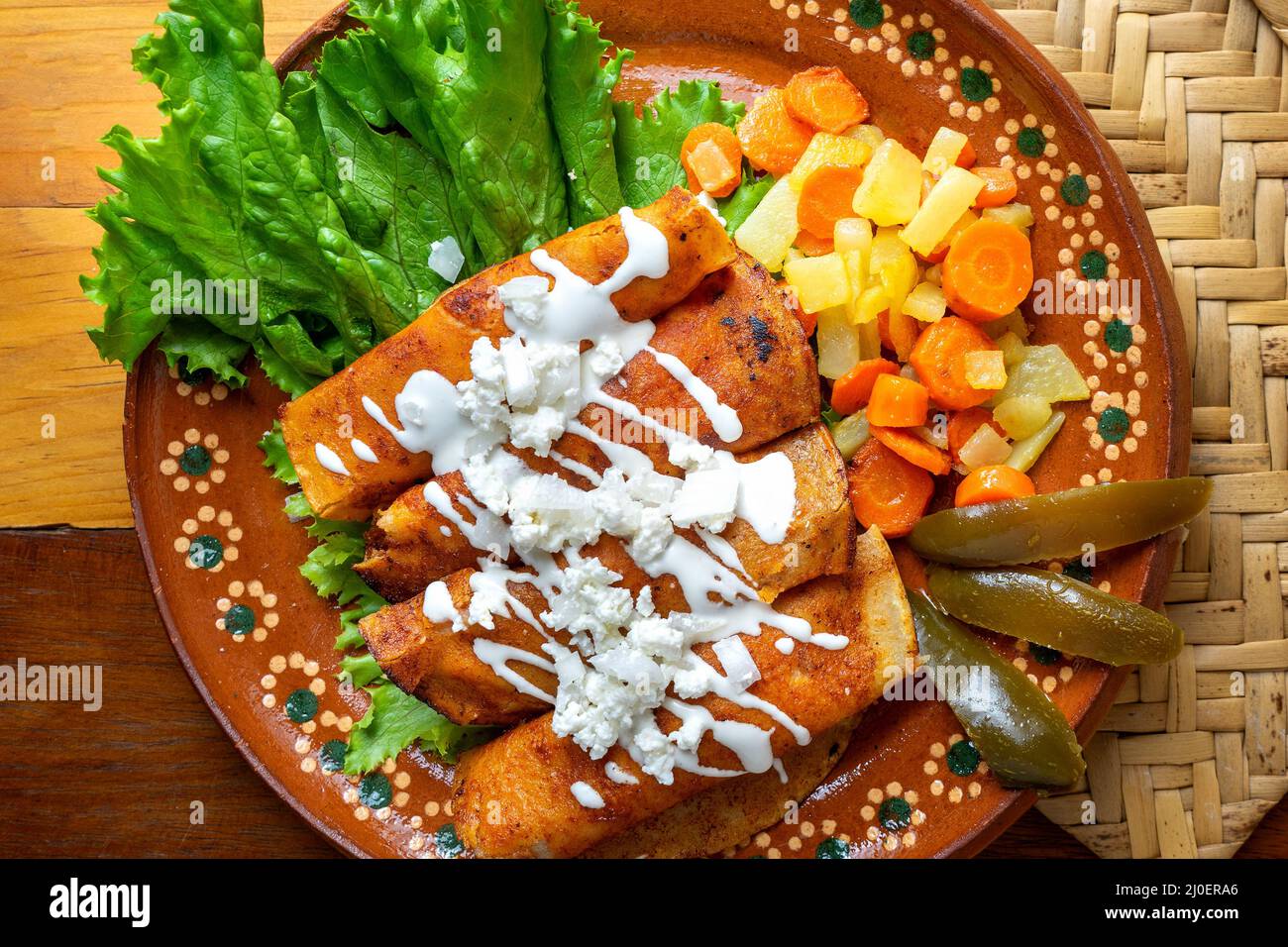 Traditional mexican enchiladas style "Queretanas Stock Photo Alamy