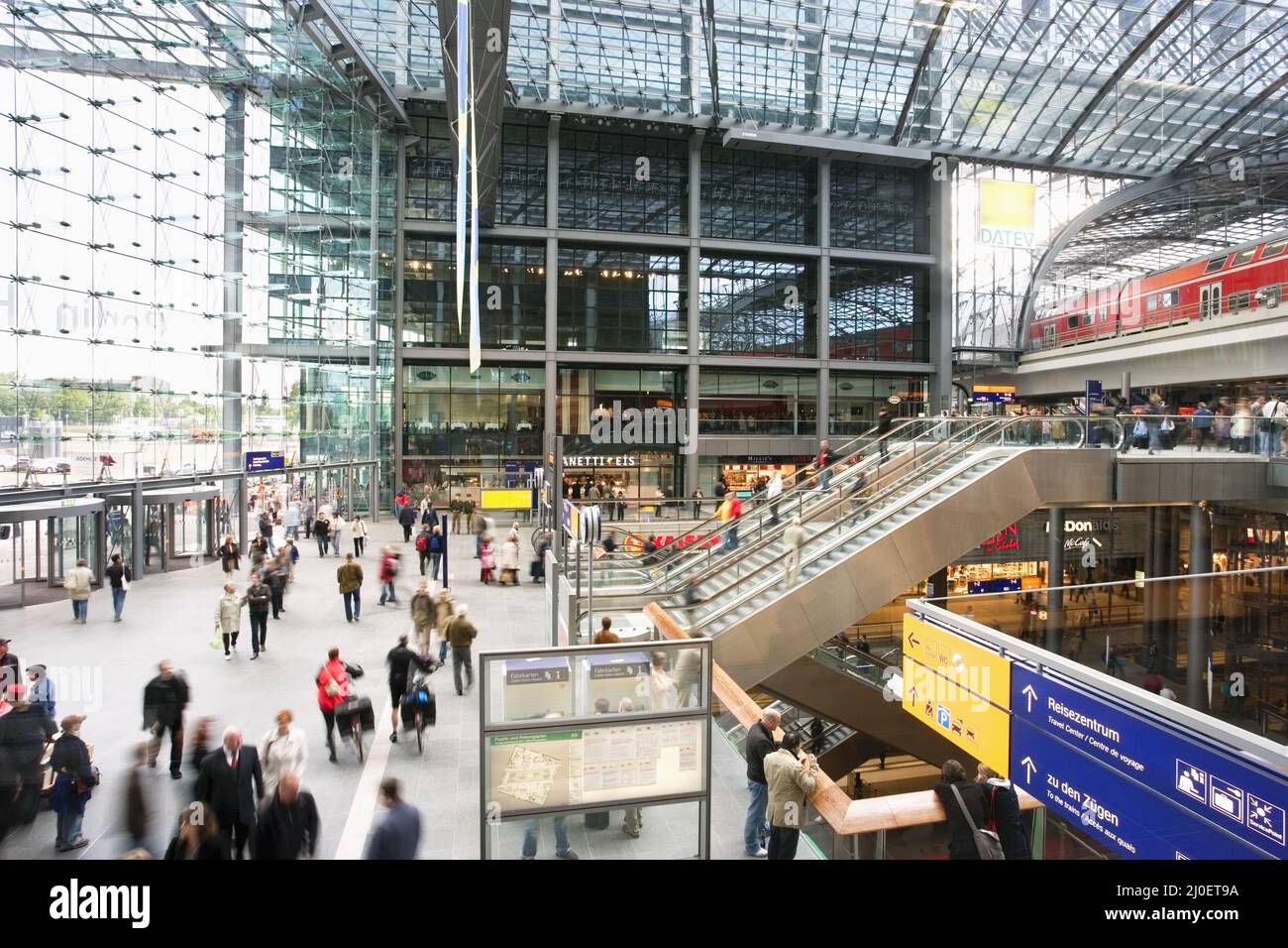 Inside the main entrance to Berlin Hauptbahnhof, the main Railway ...
