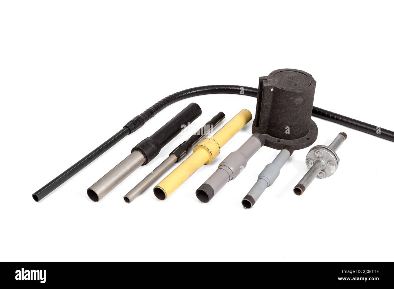 Pipes for gas equipment on an insulated background Stock Photo Alamy