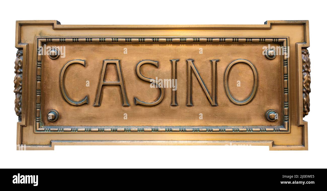 Ornate Brass Sign For A Casino Stock Photo