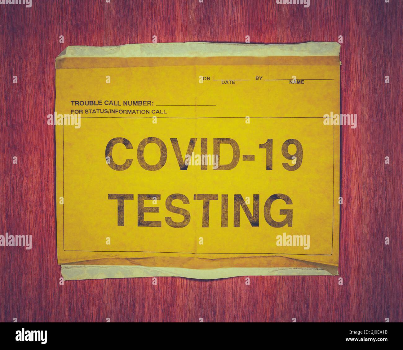 Sign For A COVID-19 Testing Station Stock Photo