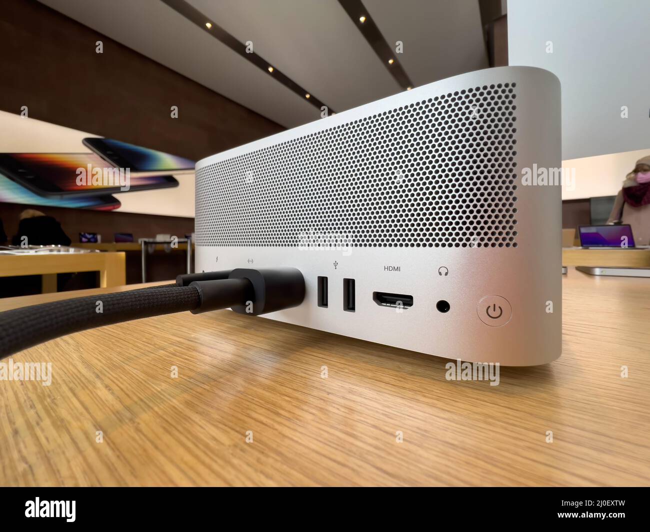 Paris, France Mar 18, 2022 Closeup side angle rearview new