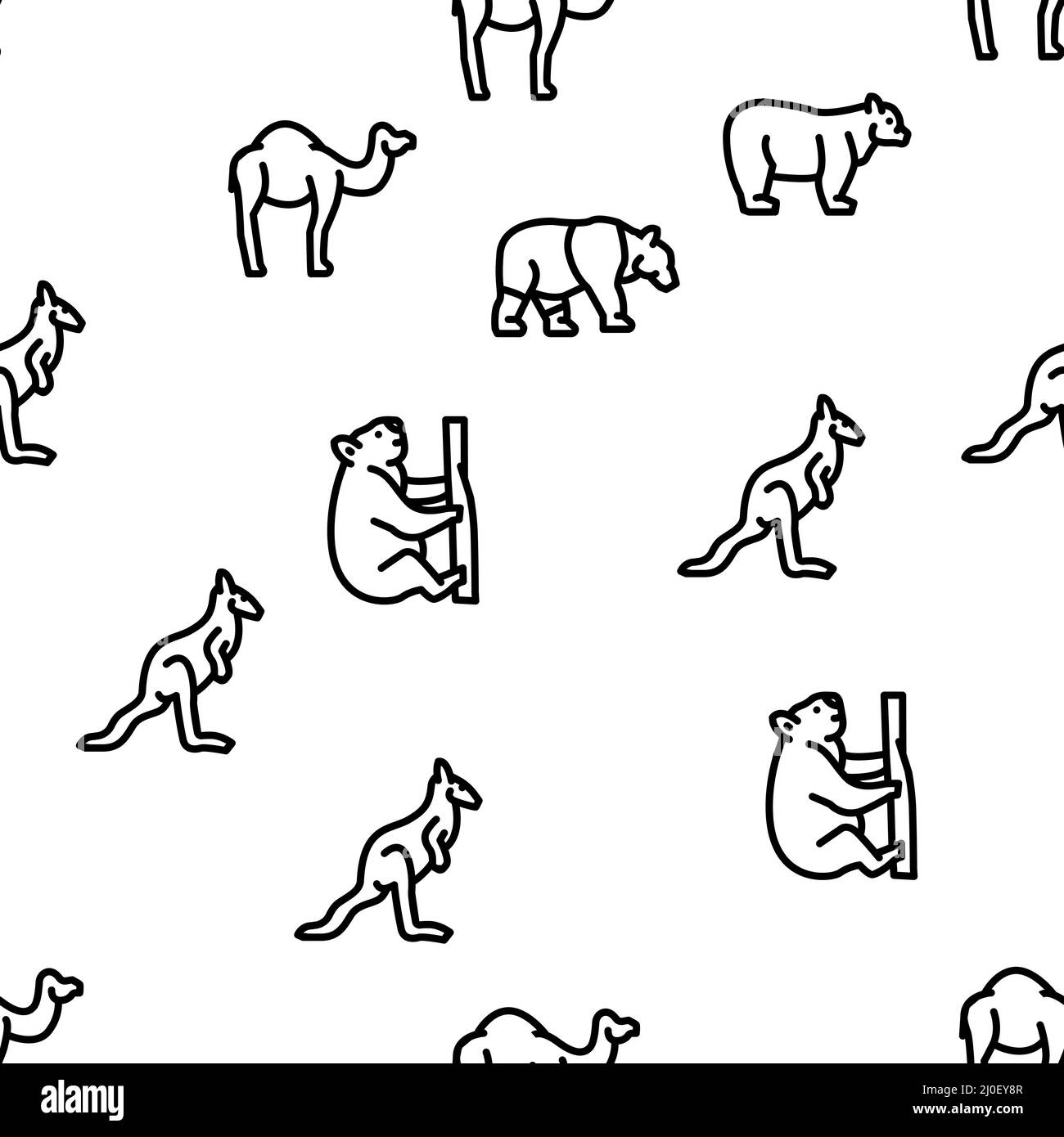 Zoo Animals, Birds And Snake Vector Seamless Pattern Stock Vector Image