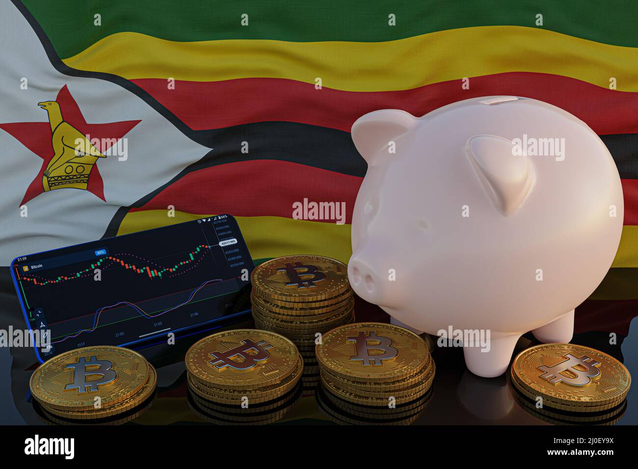 Zimbabwe money flag gold hi-res stock photography and images - Alamy