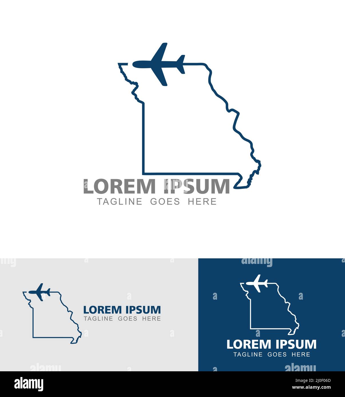 A vector illustration set of Missouri State Travel Tourism Logo Vector