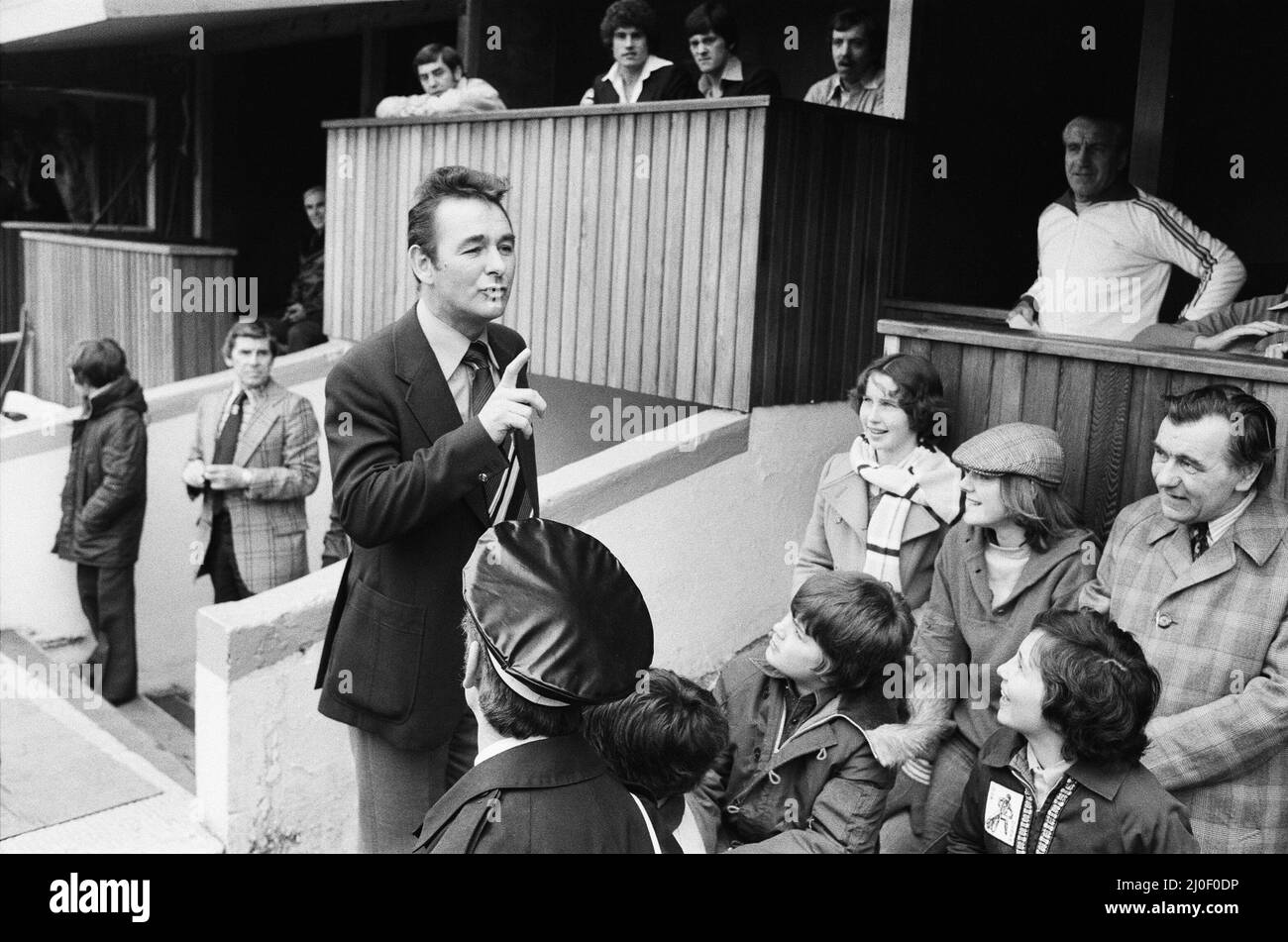 Coventry City v Nottingham Forest at Highfield Road. The game ended 0-0 and that point was enough for Nottingham Forest to take the title. (Picture) Nottingham Forest manager Brian Clough. 22nd April 1978 Stock Photo