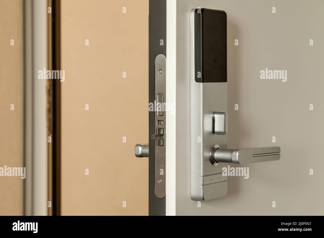 The front door with a door handle Stock Photo Alamy