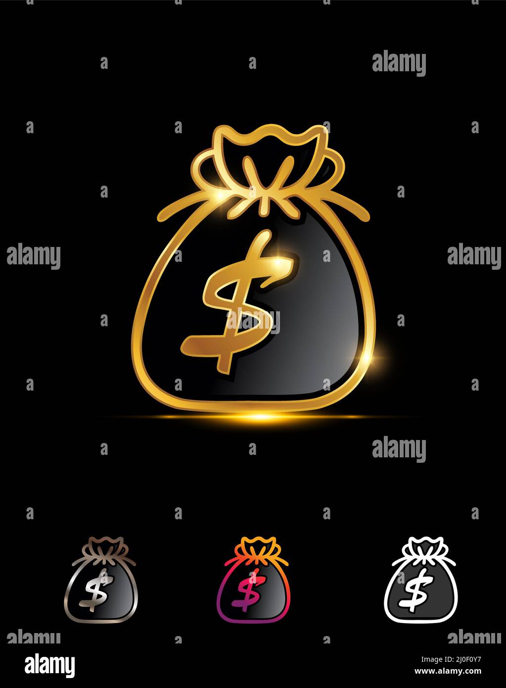 A vector Illustration set of Golden Money Vector Icon Stock Vector ...