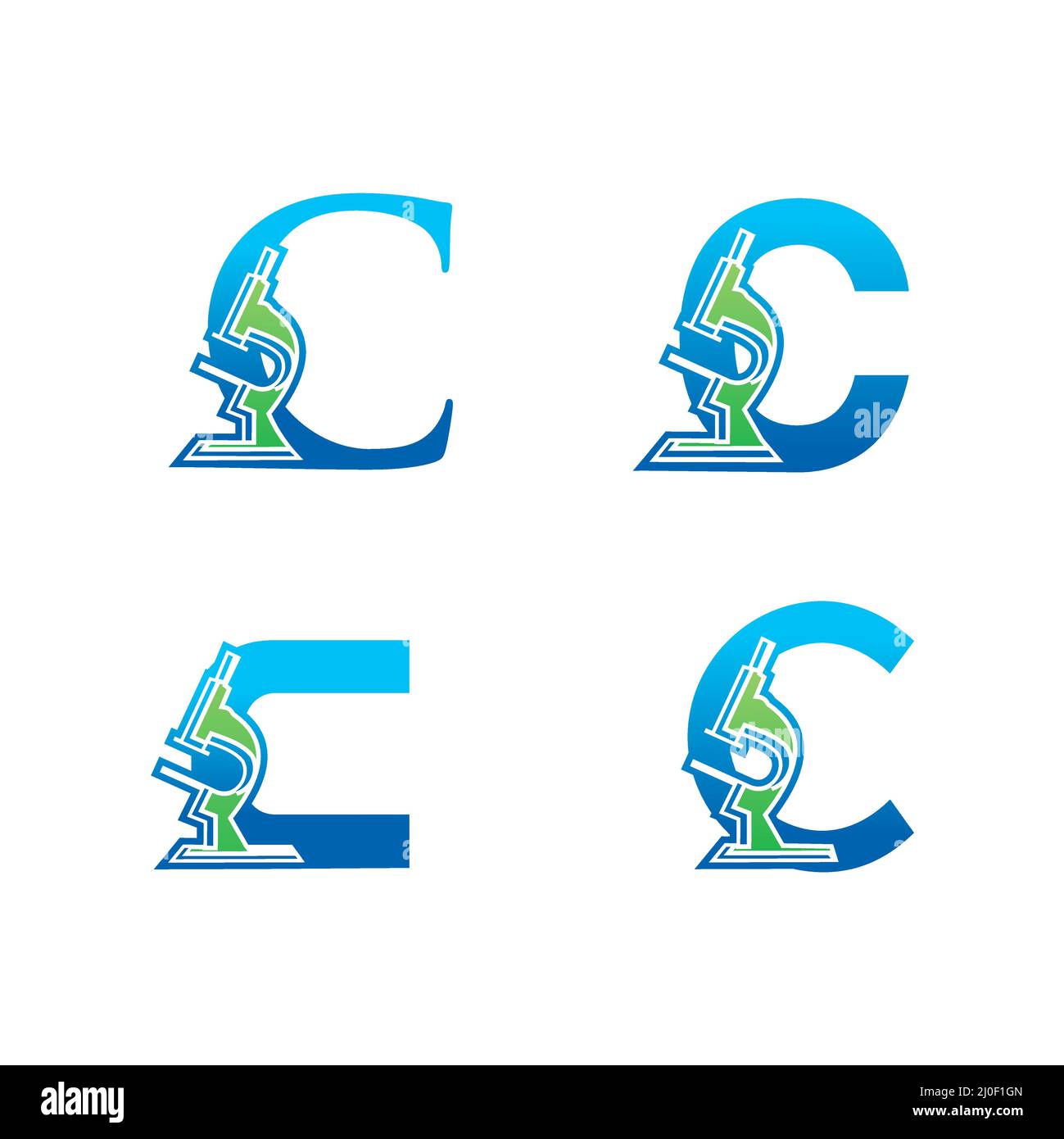 A vector Illustration set of Medical Laboratory Monogram Logo Letter C ...