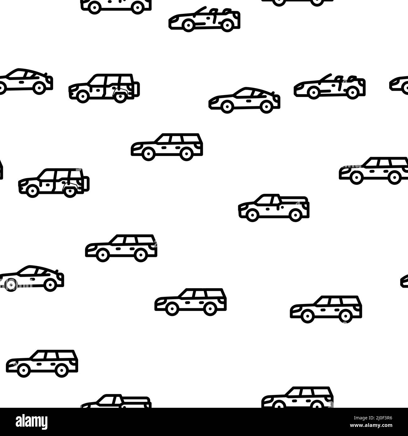 Car Transport Different Body Type Vector Seamless Pattern Stock Vector
