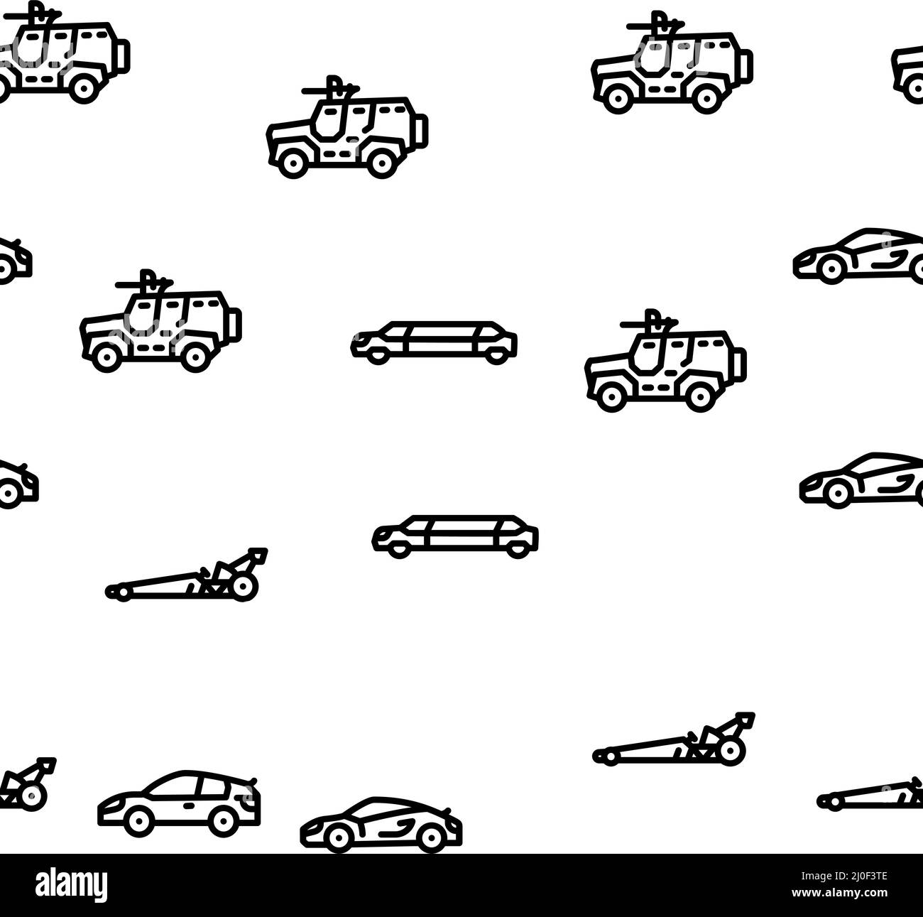 Car Transport Different Body Type Vector Seamless Pattern Stock Vector