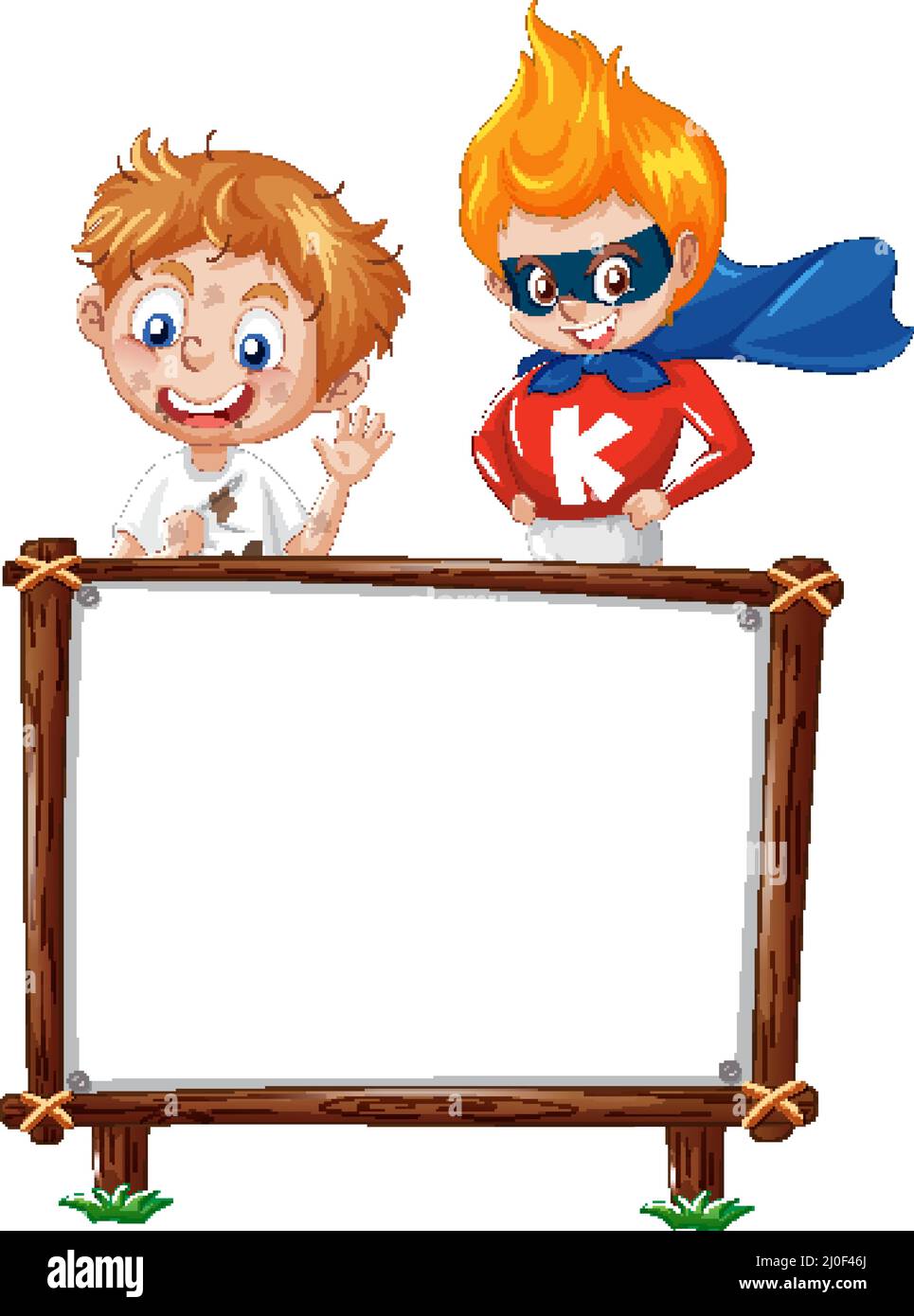 Board template with happy kids illustration Stock Vector Image & Art ...