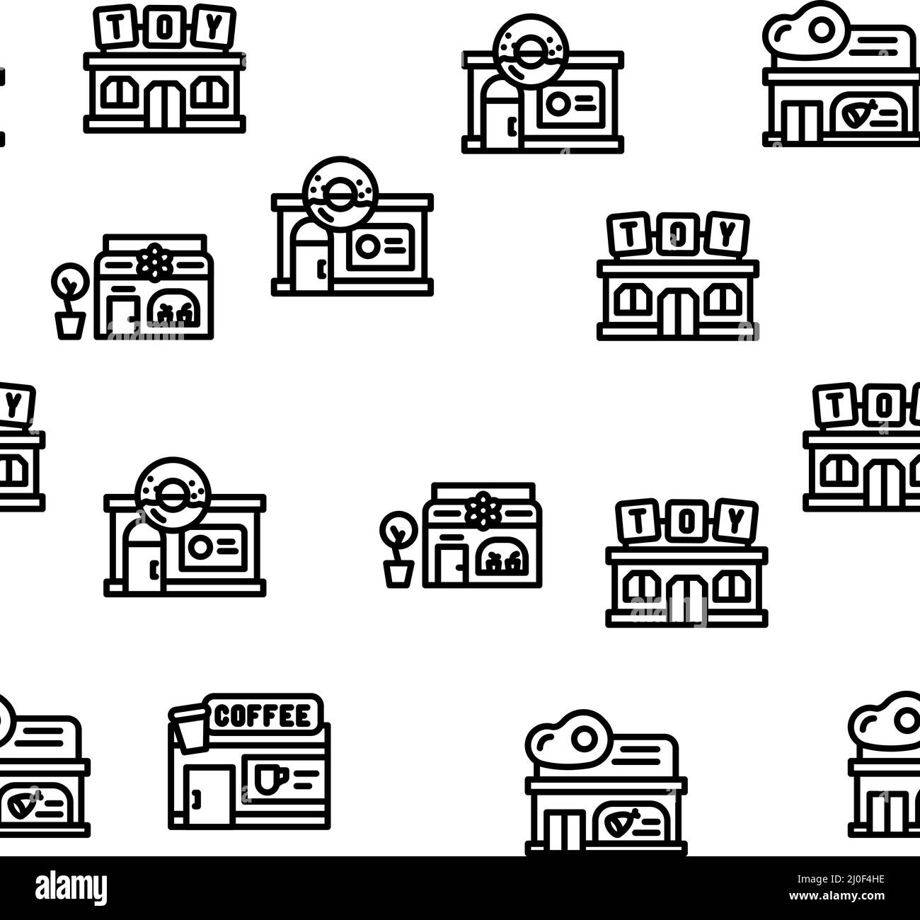 Building Construction Exterior Vector Seamless Pattern Stock Vector ...