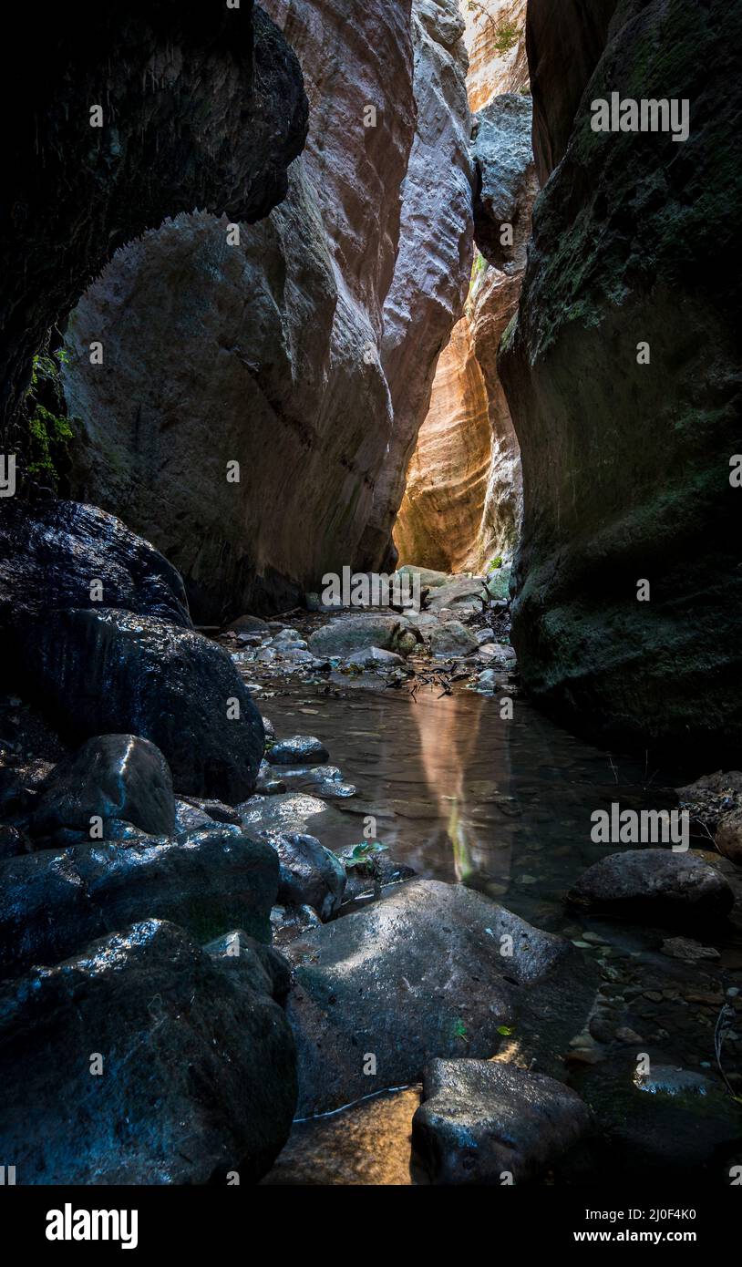 The famous and picturesque Avakas gorge at Akamas peninsula , Paphos district in Cyprus Stock Photo