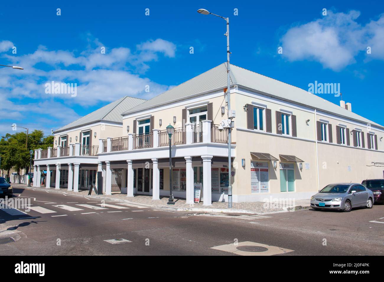 Historic commercial building on Bay Street in historic downtown Nassau