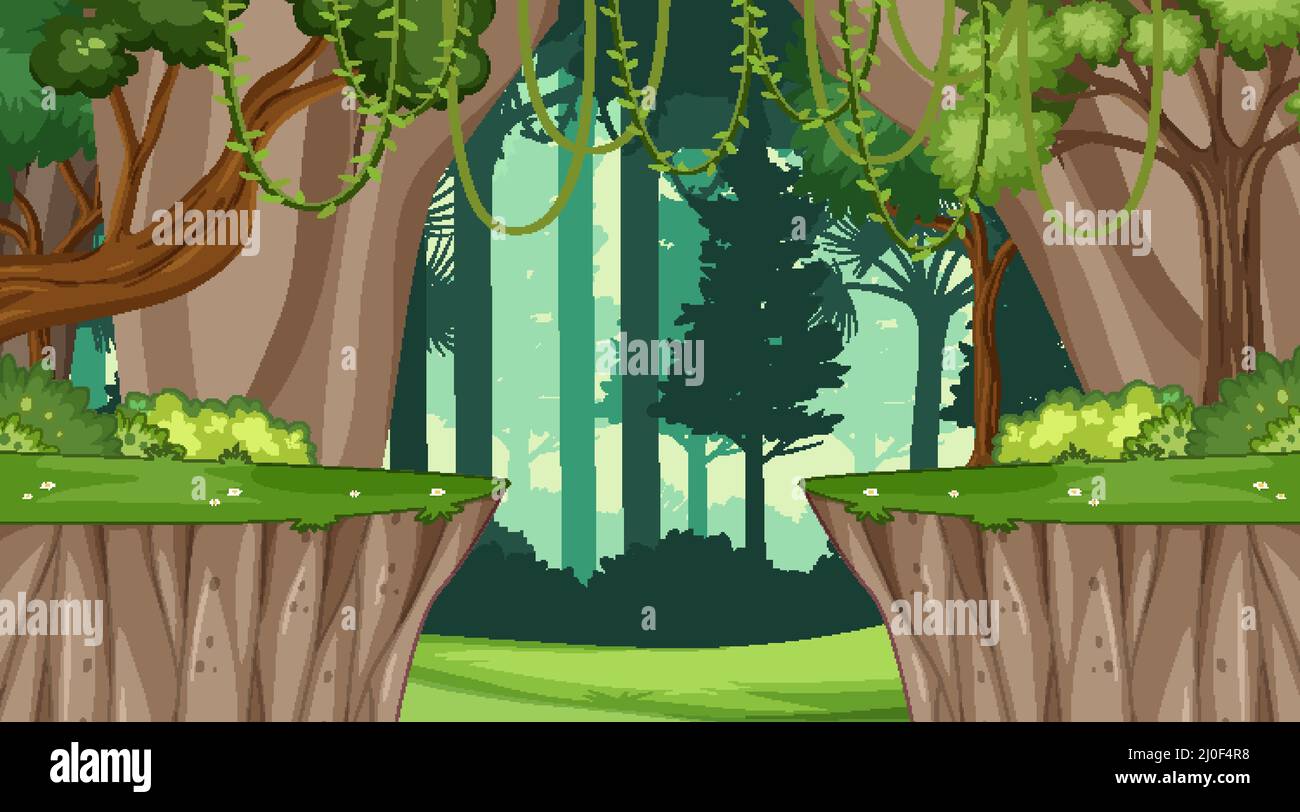 Nature scene with many trees illustration Stock Vector Image & Art - Alamy