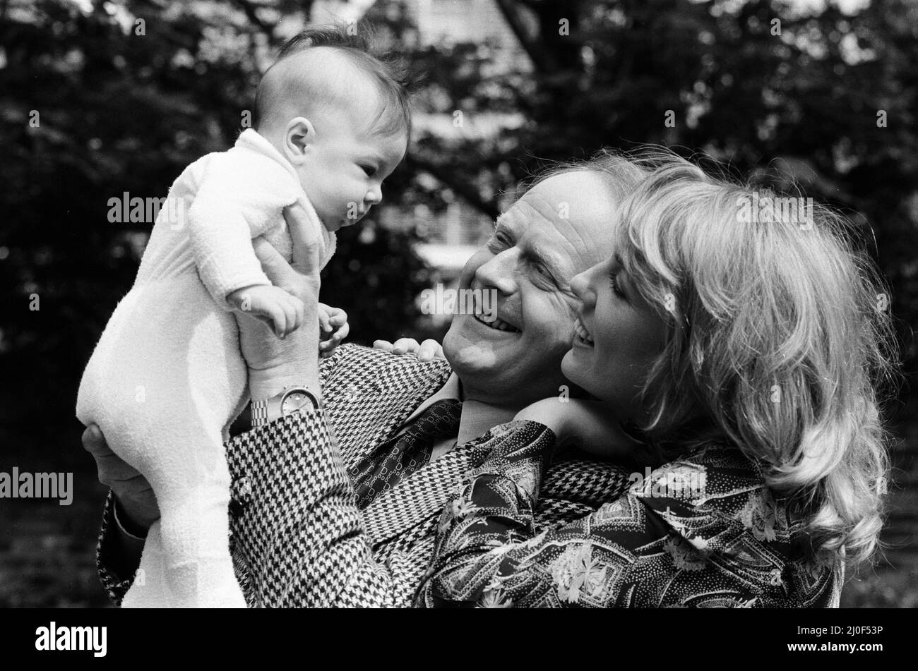 Esther Rantzen at home with her baby daughter Emily and husband Desmond Wilcox. 15th May 1978. Stock Photo