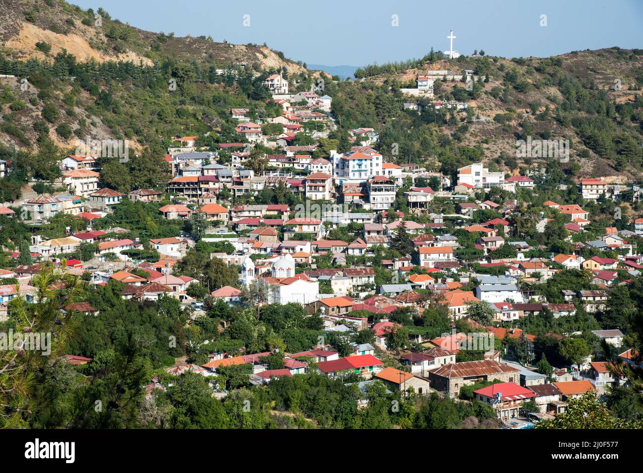 Mountain Village of Pedoulas, Cyprus Stock Photo