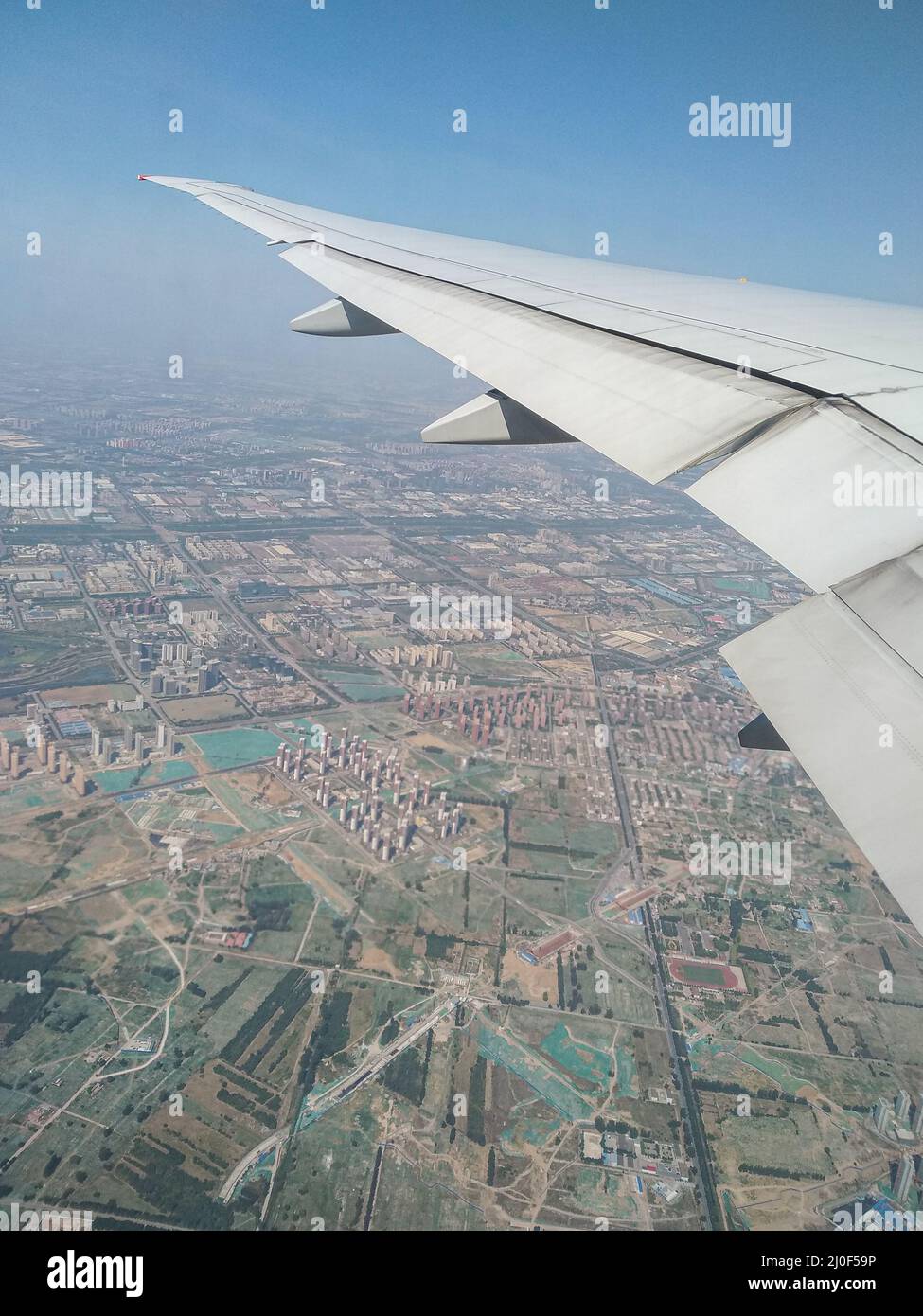 Aerial cityscape view of beijing the capital city of china stock photo
