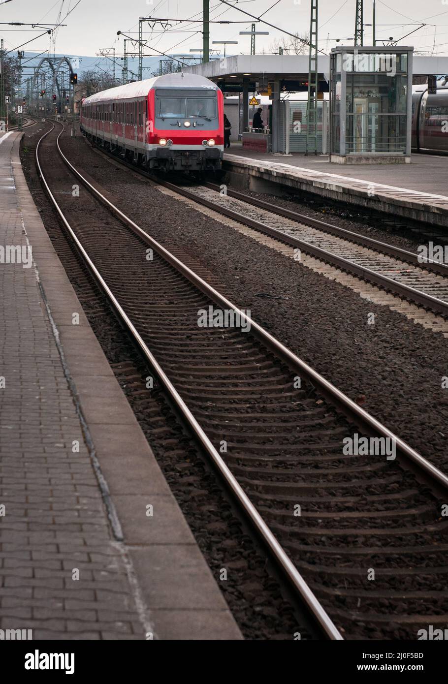 Railway train Station Frankfurt Germany Stock Photo - Alamy