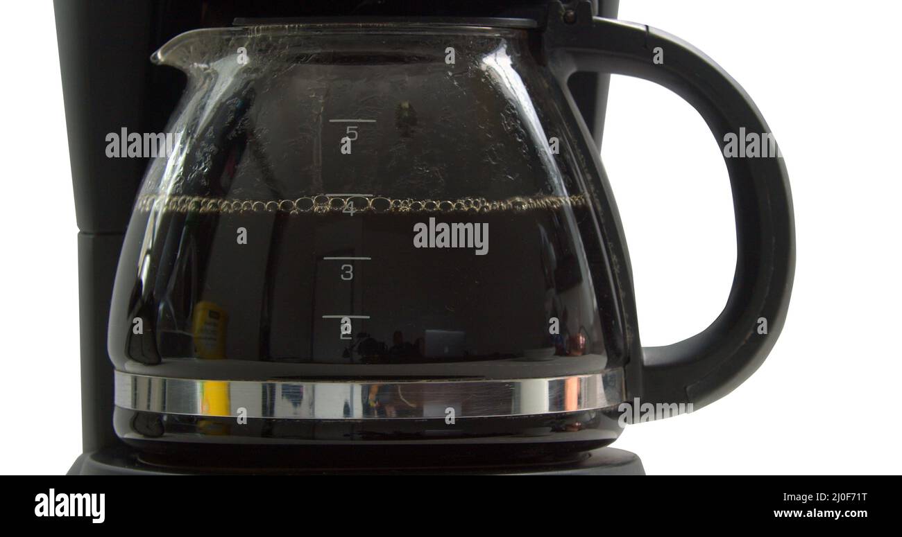 Five Cup Coffeemaker making coffee Stock Photo