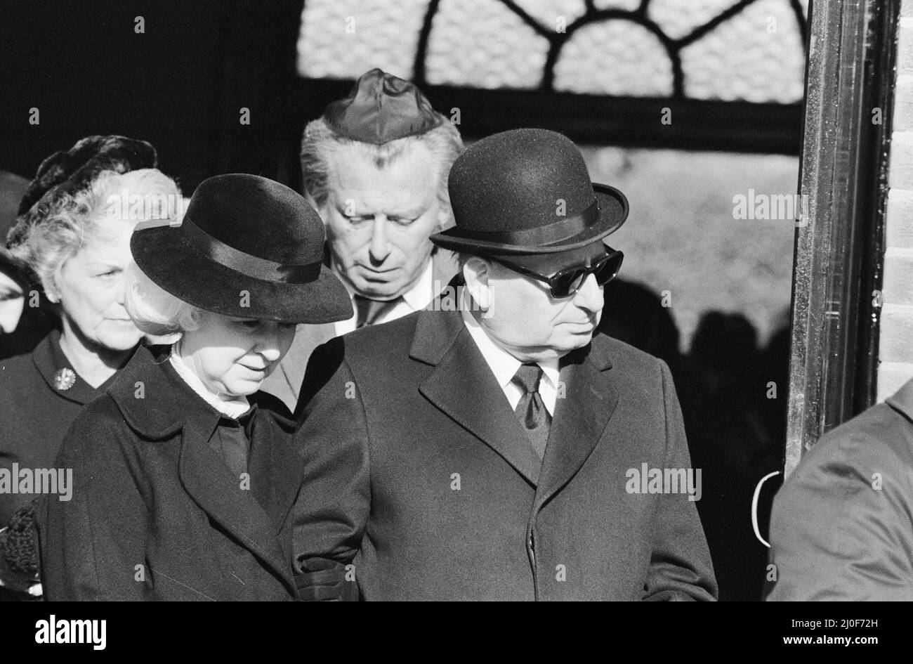 Media Mogul Lew Grade, with his wife Lady Grade, attending the funeral ...