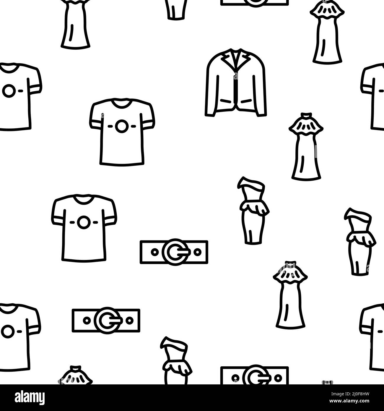 Fashion Store Garment And Shoes Vector Seamless Pattern Stock Vector ...