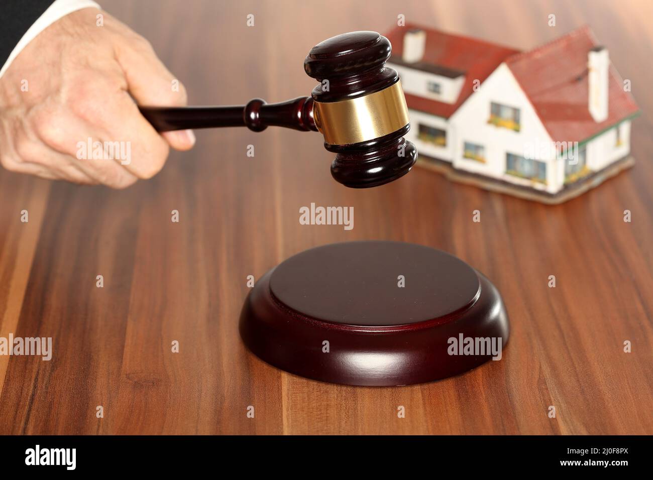 Auction with gavel Stock Photo