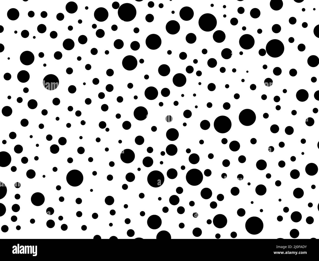 Black circles of different sizes on a white background. 3D rendering Stock Photo
