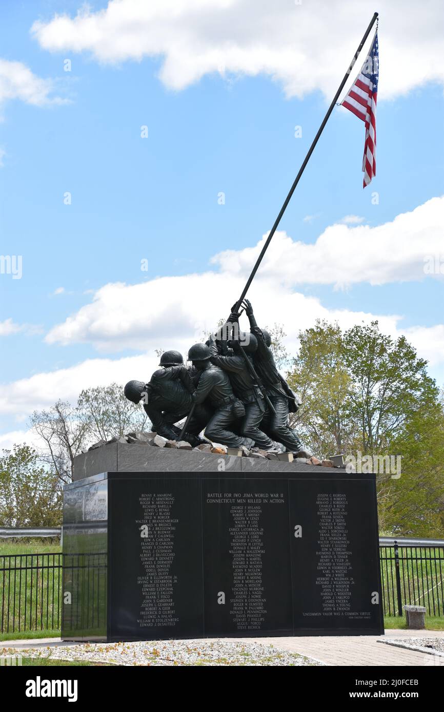 National Iwo Jima Memorial in New Britain, Connecticut Stock Photo