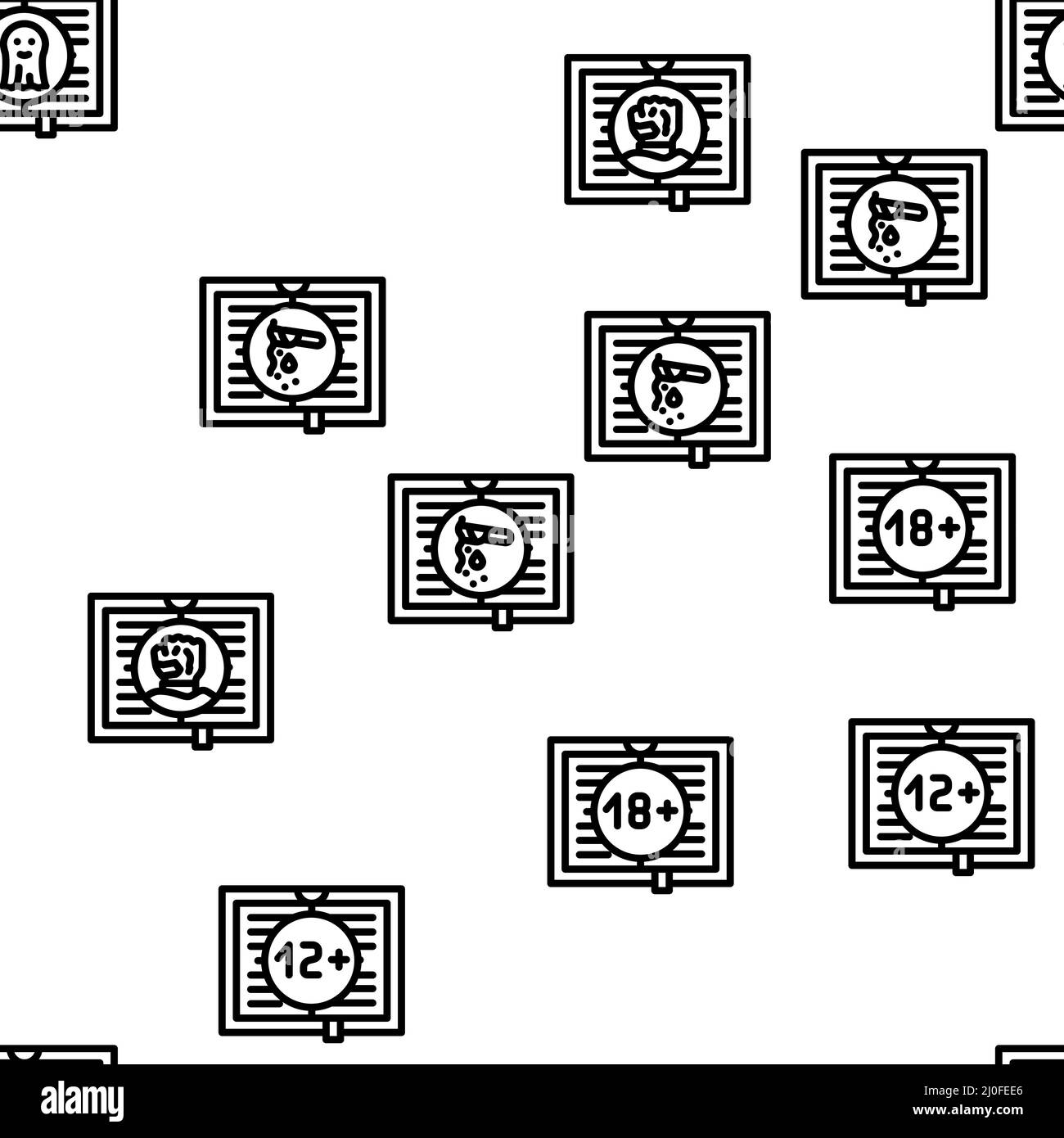 Literary Genre Categories Classes Vector Seamless Pattern Stock Vector