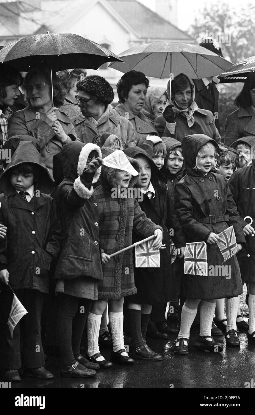 Prince Philip, Duke of Edinburgh visits Malvern Girls College. 4th May 1978. Stock Photo