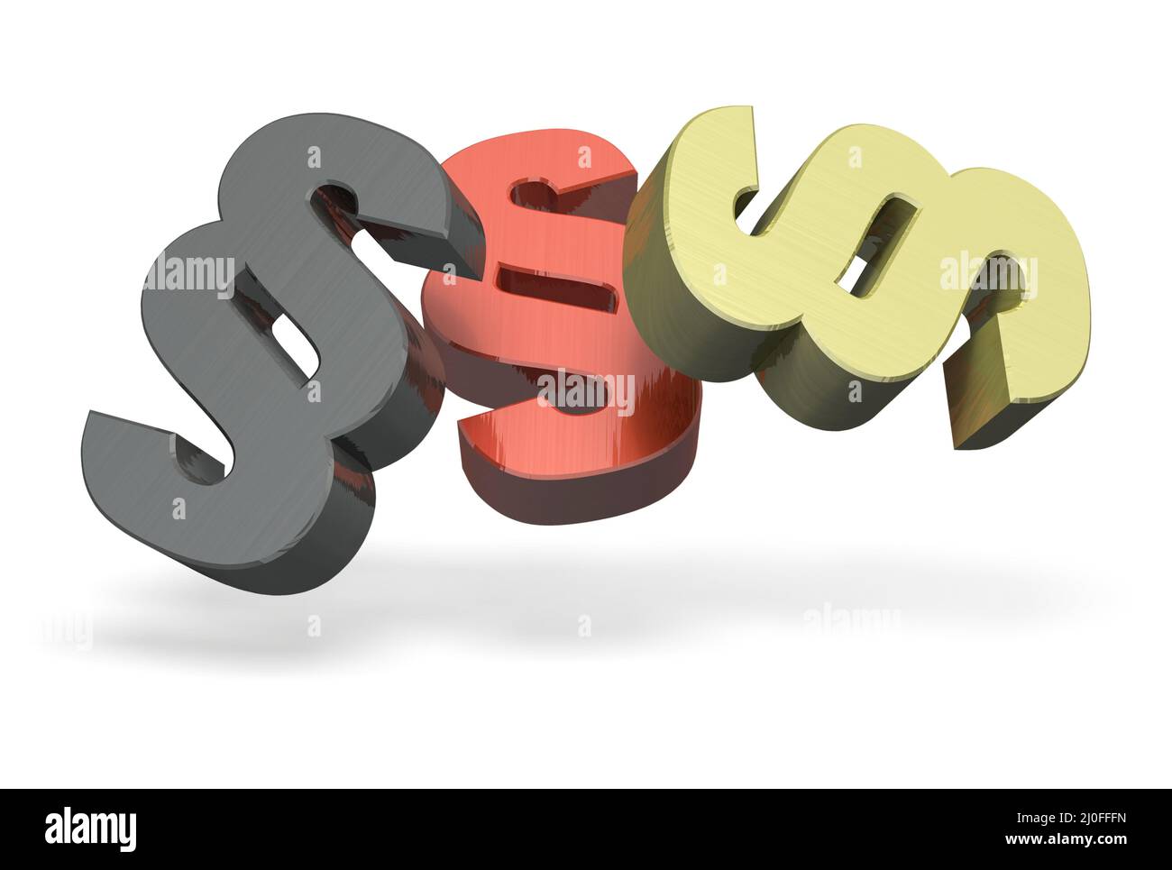 Paragraph signs black red gold Stock Photo