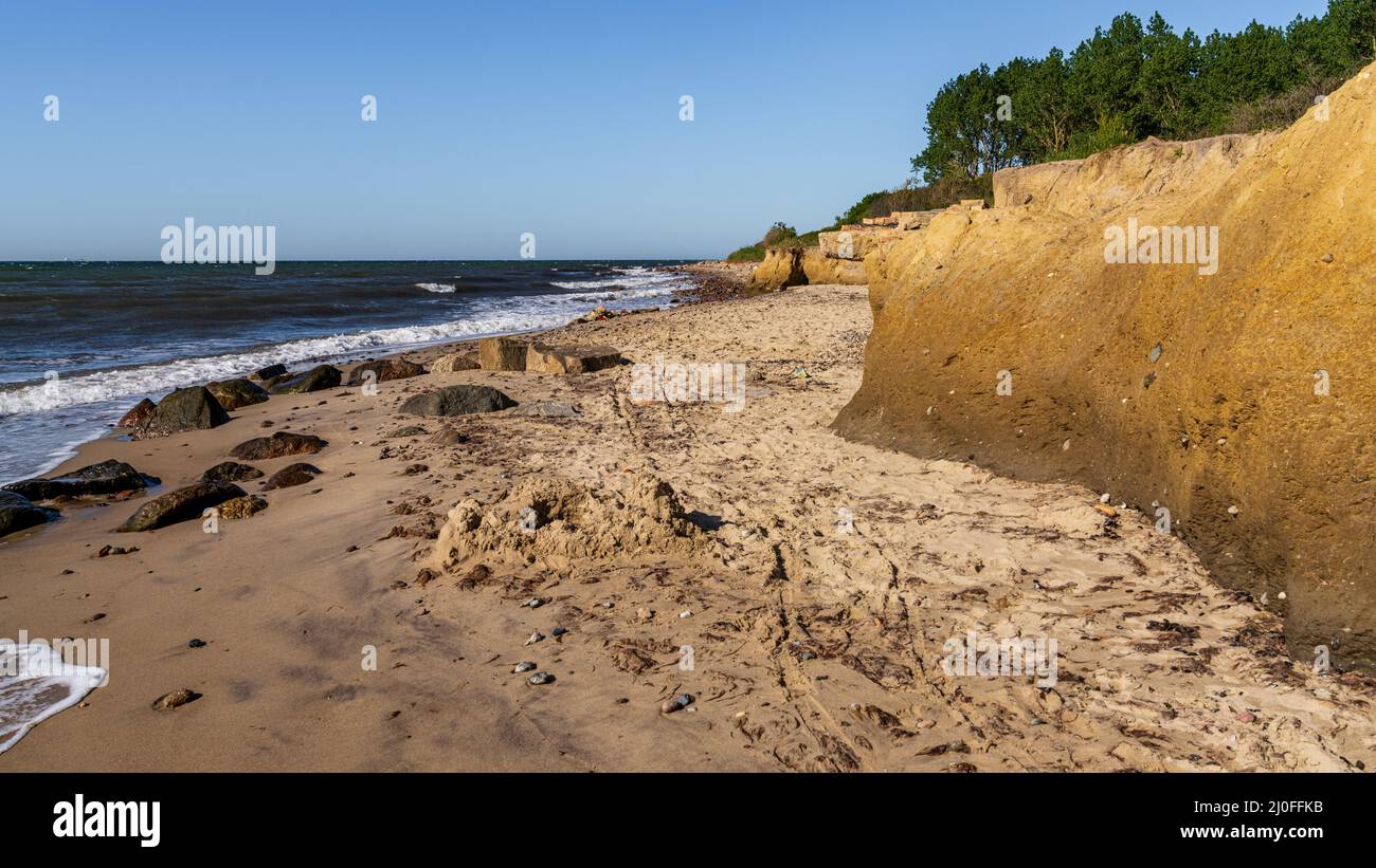The baltic sea coast and the cliffs of Meschendorf, Mecklenburg-Western Pomerania, Germany Stock Photo
