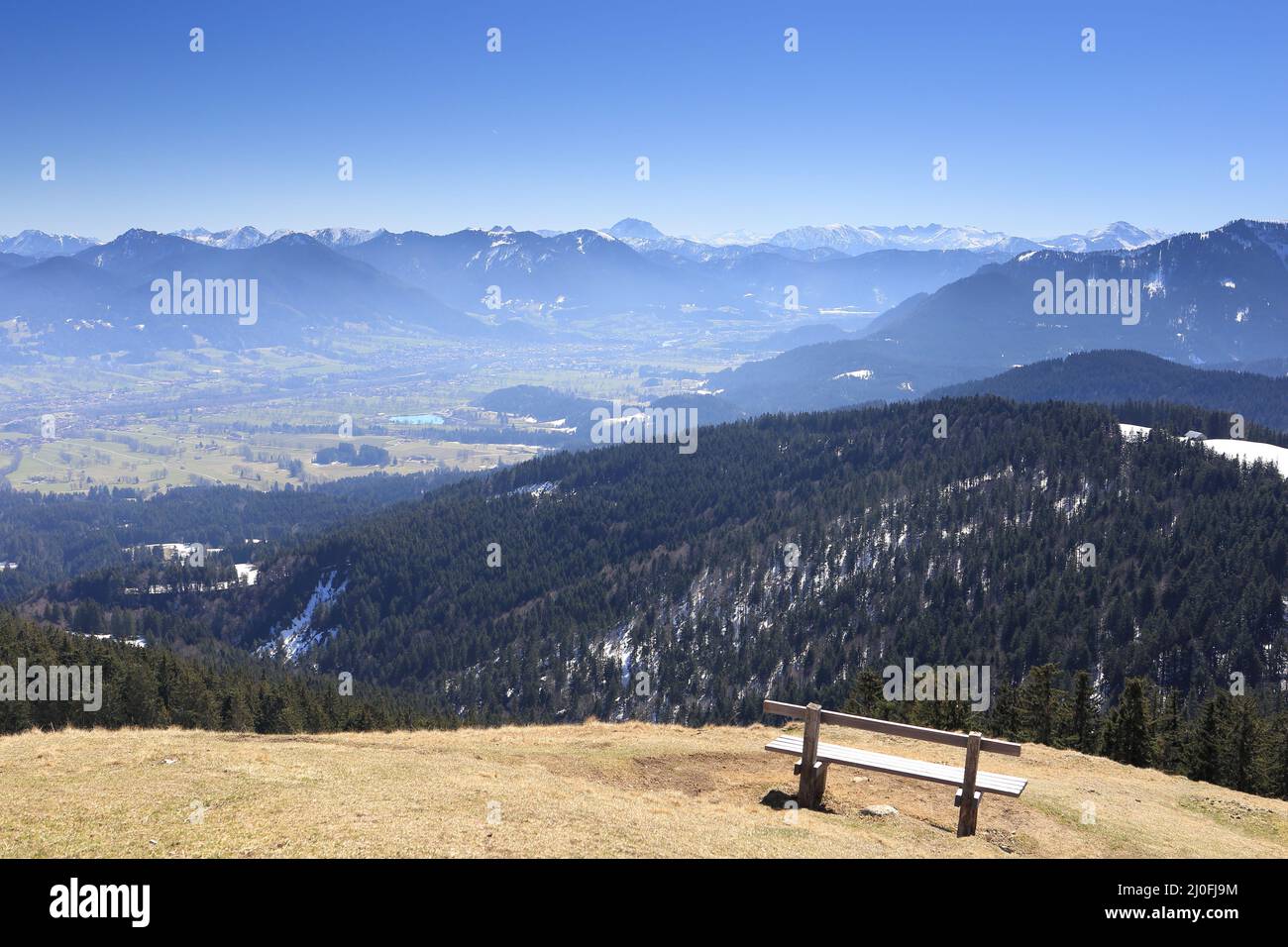 View to bavarian mountains Stock Photo