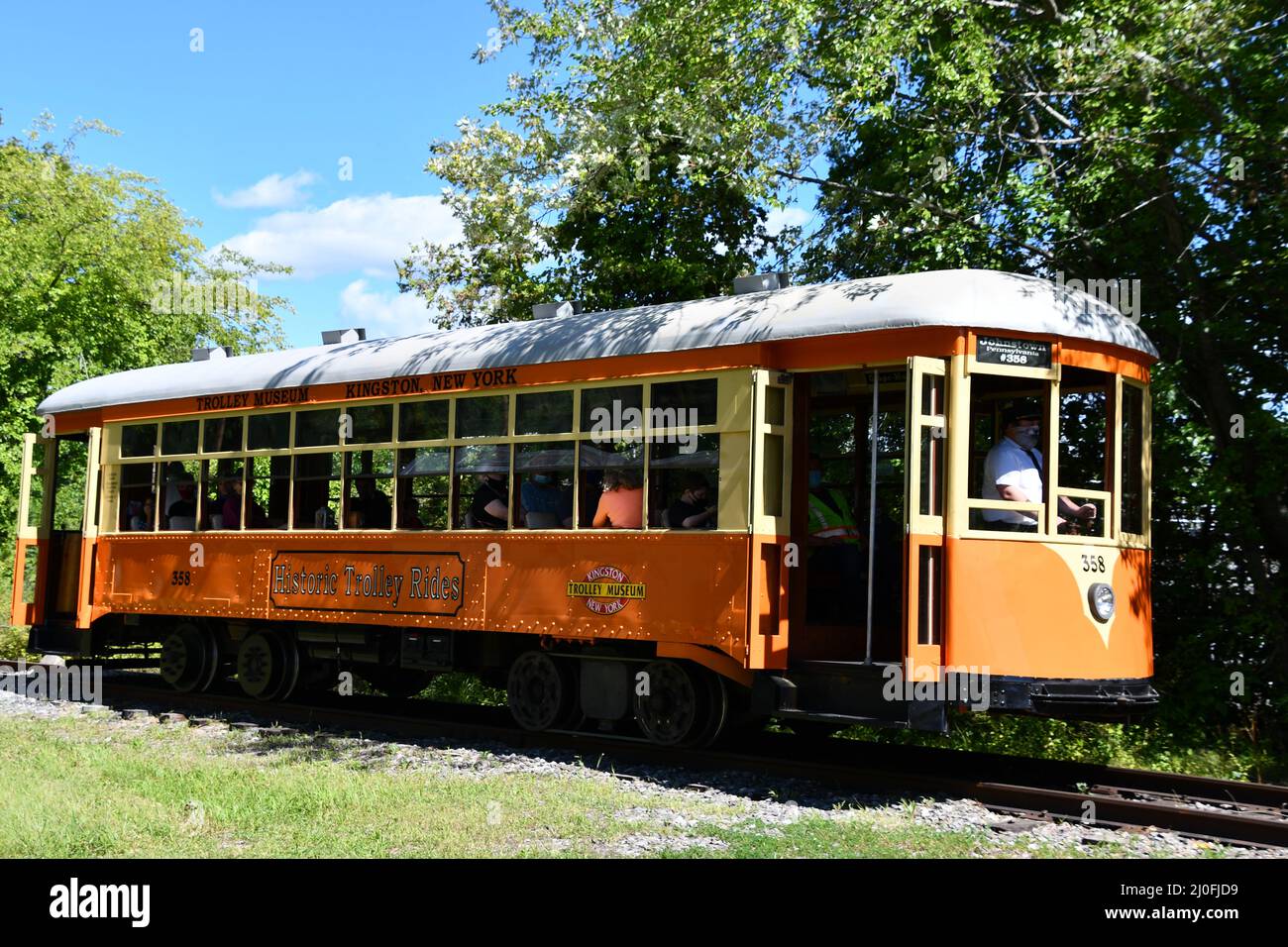 Johnstown Traction Company Trolley No. 358 at Trolley Museum of New York in  Kingston, New York Stock Photo - Alamy
